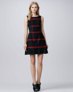 en güzel ekoseli elbise modelleri