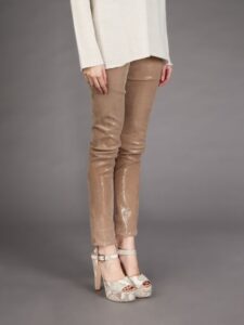 kahverengi deri tayt