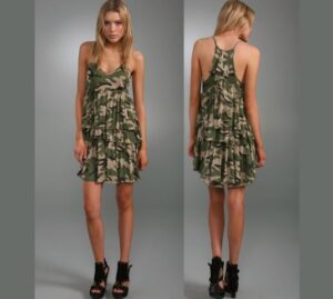 kamuflaj desenli elbise