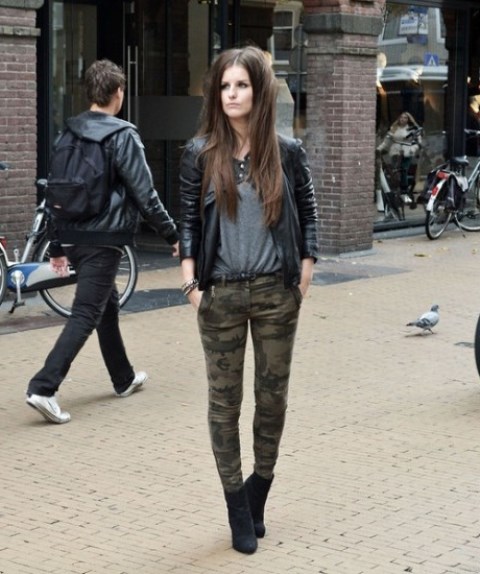 kamuflaj desenli pantolon modeli