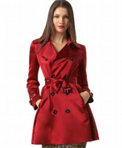 kırmızı trençkot modeli