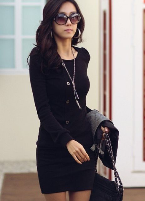 kışlık uzun kollu elbise