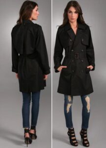 siyah trençkot modeli