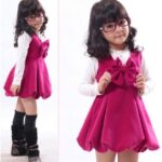 kadife kız çocuk elbise modeli