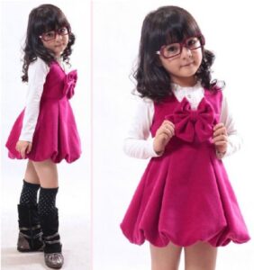 kadife kız çocuk elbise modeli