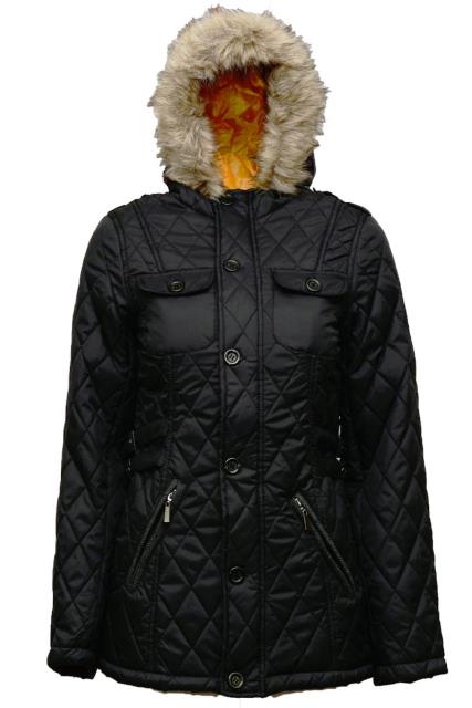 kapşonlu kısa kapitone mont