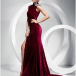 kırmızı kadife elbise modeli