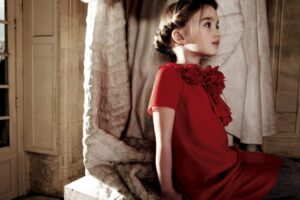 kırmızı kız çocuk elbise modeli