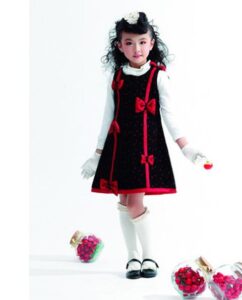 kız çocuk kırmızı elbise modeli