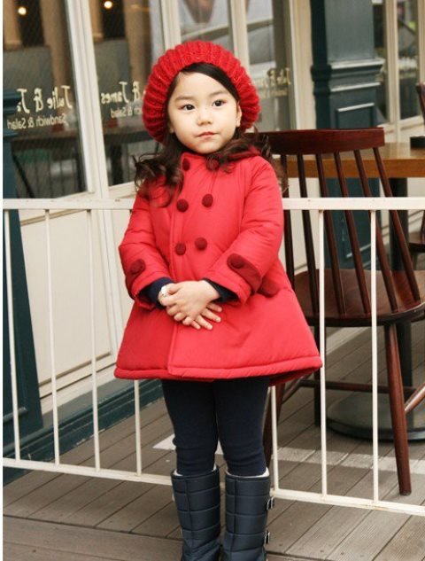 kız çocuk kırmızı mont modeli