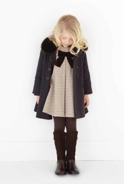 kız çocuk siyah palto modeli