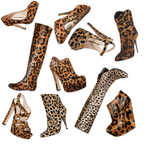 leopar desenli ayakkabılar