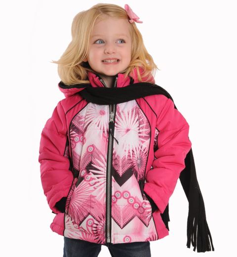 pembe kız çocuk mont modeli