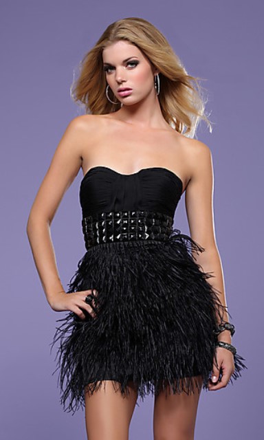 siyah kısa abiye elbise modeli