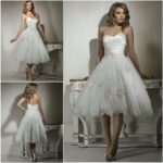 straplez kısa gelinlik modeli