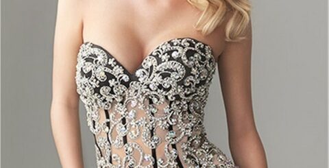 siyah işlemeli abiye elbise