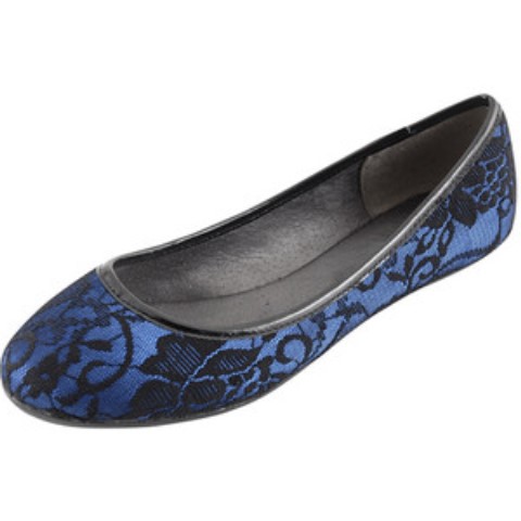 2014 ilkbahar yaz ayakkabı modası - mavi dantel babet