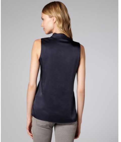 lacivert saten bluz modeli
