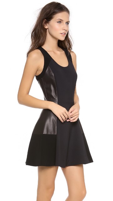 2014 ilkbahar yaz elbise modelleri - deri detaylı yazlık elbise