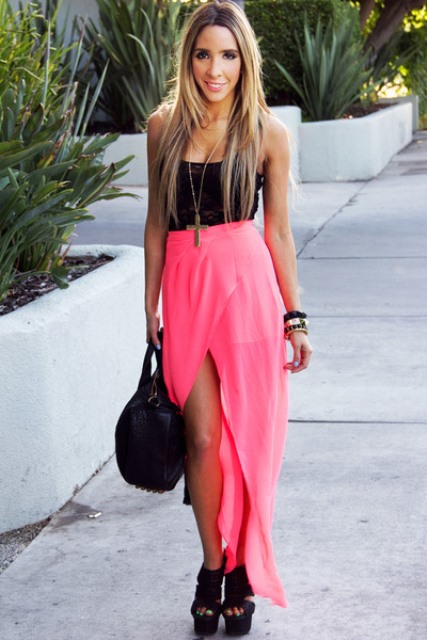 arkası uzun şifon etek modeli