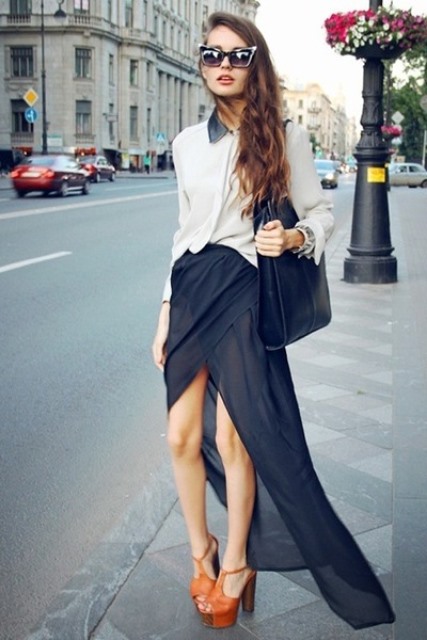 uzun şifon etek modeli