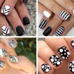 siyah beyaz manikür modası