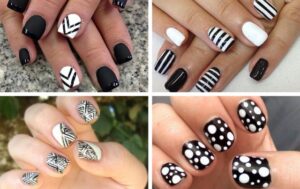 siyah beyaz manikür modası