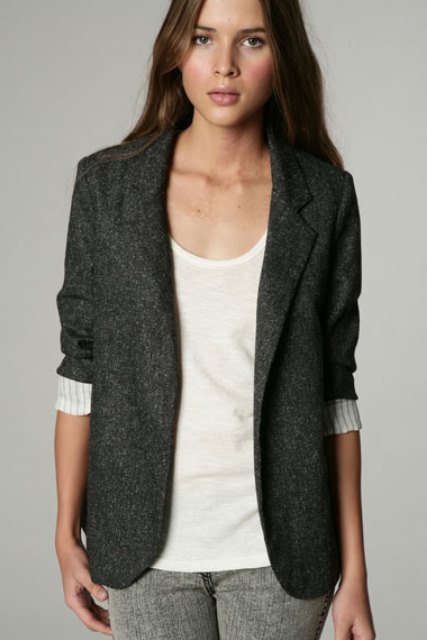 bayan blazer ceket - gri bayan blazer ceket modeli