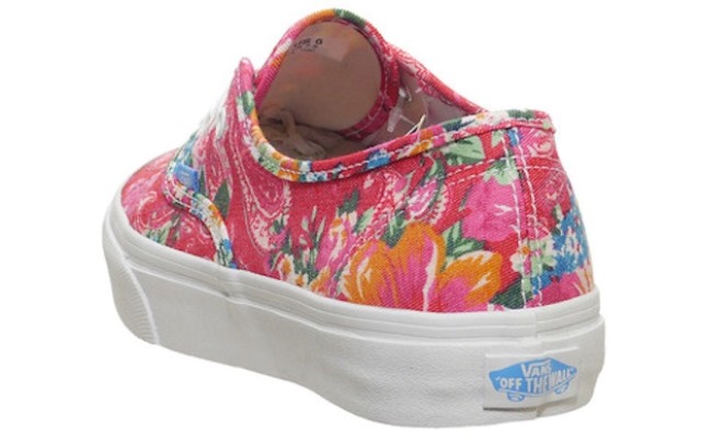 vans pembe çiçekli spor ayakkabı