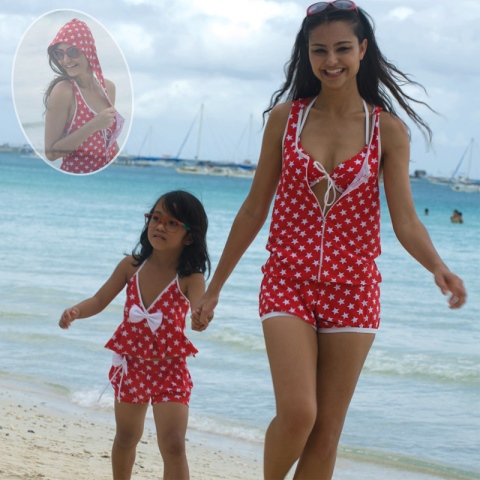 anne kız aynı renk bikini modeli