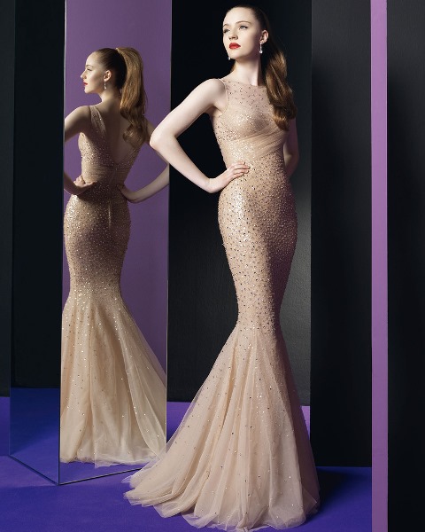 boncuk işlemeli denizkızı abiye elbise modeli