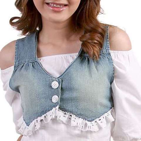 dantel süslemeli kot yelek