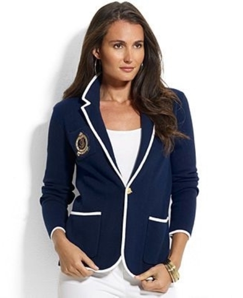 mavi kısa kadın ceket modeli