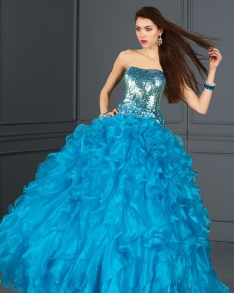 mavi prenses abiye elbise