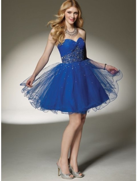 mavi tül tütü abiye elbise