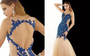 sırt dekolteli dantel denizkızı abiye elbise