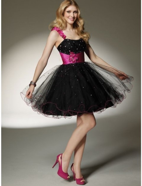 siyah tütü abiye elbise modeli