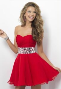 kırmızı genç gece elbisesi