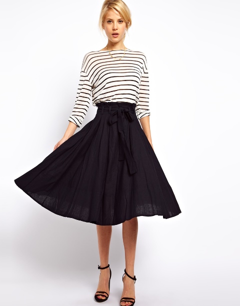 siyah midi etek modeli