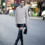 diz üstü deri çizme modeli