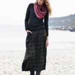 ekoseli uzun etek modeli