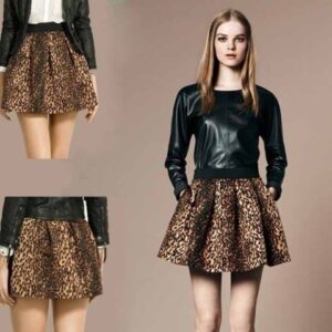 leopar desenli etek modeli