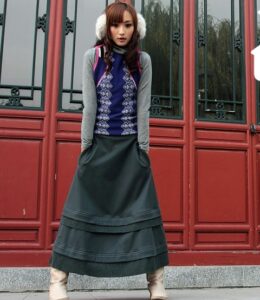 şık uzun etek modeli