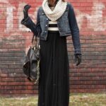 siyah kışlık uzun etek modeli