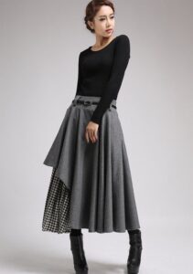 uzun kışlık etek modeli