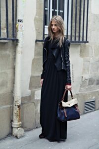 uzun siyah etek kombini