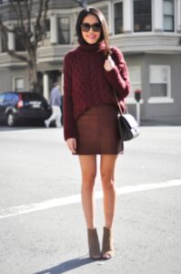 en güzel bordo kombinleri