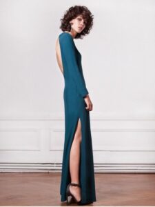 mango derin yırtmaclı abiye elbise