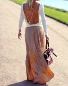 pastel renk uzun etek modeli