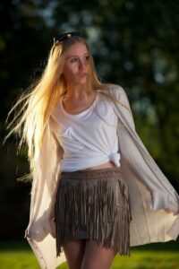 püsküllü mini etek modeli